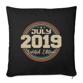 2019 Birthday July 2019 Gift July 2019 - Sofa pillowcase 17,3'' x 17,3'' (45 x 45 cm) - black - Front