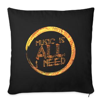 Musique E 118 - Housse de coussin décorative 45 x 45 cm - noir - Devant