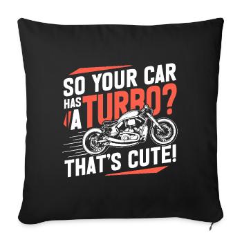 Bobber Motorrad Racing Motorradfahrer Spruch - Sofakissenbezug 45 x 45 cm - Schwarz - Vorne
