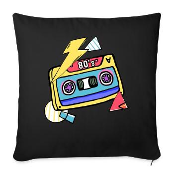 Cassette Music 80s Gift Pop Style - Sofa pillowcase 17,3'' x 17,3'' (45 x 45 cm) - black - Front