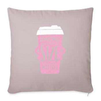 Café mug Café Cappuccino Caffeine barista - Housse de coussin décorative 45 x 45 cm - taupe clair - Devant