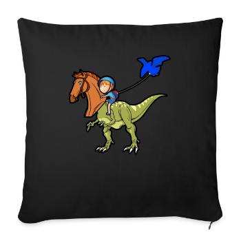 Dino T-Rex Schule Schüler Drache Geschenkidee - Sofakissenbezug 45 x 45 cm - Schwarz - Vorne