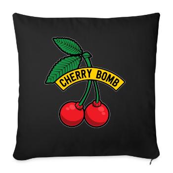Fruit doux cerises fruit cadeau bombe - Housse de coussin décorative 45 x 45 cm - noir - Devant