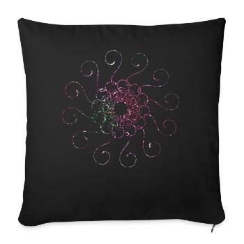 Mandala Paillettes - Housse de coussin décorative 45 x 45 cm - noir - Devant