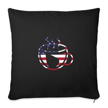 Coffee cup american flag caffeine stars stripes - Sofakissenbezug 45 x 45 cm - Schwarz - Vorne