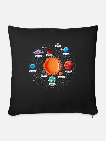 Sonnensystem Planeten Astronomie Geschenk - Sofakissenbezug 45 x 45 cm - Schwarz