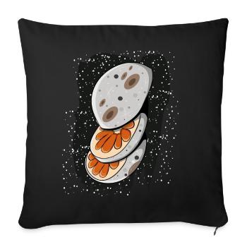 Lune orange - Housse de coussin décorative 45 x 45 cm - noir - Devant
