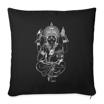 Ganesha For Yoga Lovers - Sofa pillowcase 17,3'' x 17,3'' (45 x 45 cm) - black - Front
