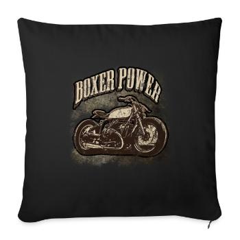 Moto Boxer Motor Power Biker Old School Bike - Housse de coussin décorative 45 x 45 cm - noir - Devant