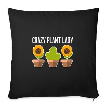 Crazy Plant Lady Gardener Plant Grow Fan - Housse de coussin décorative 45 x 45 cm - noir - Devant