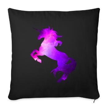 Licorne fantaisie Unicorn Cheval créatures fabuleuses - Housse de coussin décorative 45 x 45 cm - noir - Devant