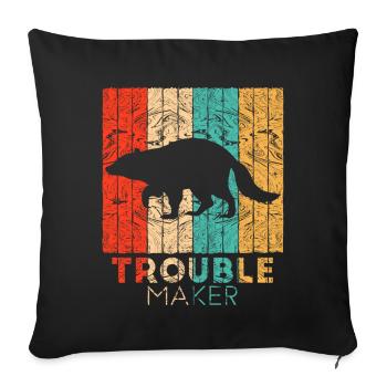 racoon - Sofa pillowcase 17,3'' x 17,3'' (45 x 45 cm) - black - Front