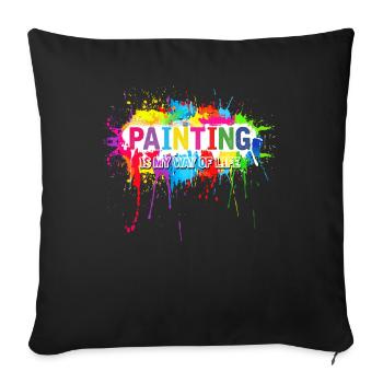 Painter Artist Art Paint Painting Brush Paint - Sofa pillowcase 17,3'' x 17,3'' (45 x 45 cm) - black - Front