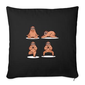 Positions de yoga paresseux poison lente d'amant - Housse de coussin décorative 45 x 45 cm - noir - Devant