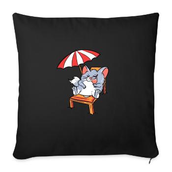 Chilling chinchilla gnawer chinchilla rabbit poison - Sofa pillowcase 17,3'' x 17,3'' (45 x 45 cm) - black - Front