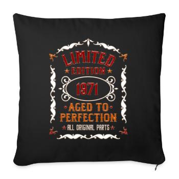 1971 Born - Birthday Born 1971 - Sofa pillowcase 17,3'' x 17,3'' (45 x 45 cm) - black - Front