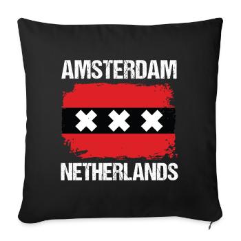 AMSTERDAM - Sofa pillowcase 17,3'' x 17,3'' (45 x 45 cm) - black - Front