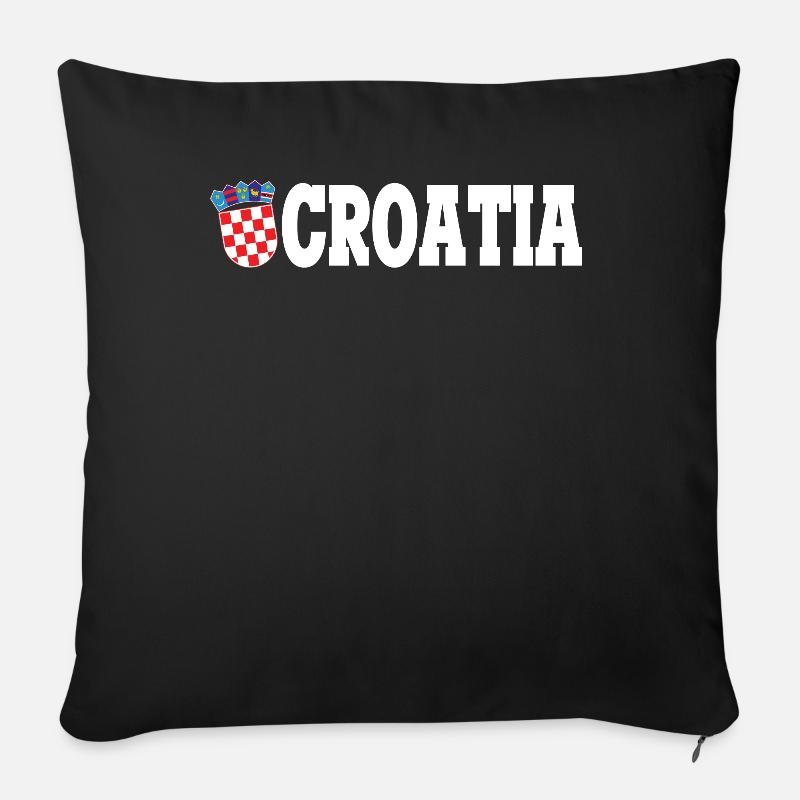 Croatia Kroatien - Sofakissenbezug 45 x 45 cm - Schwarz