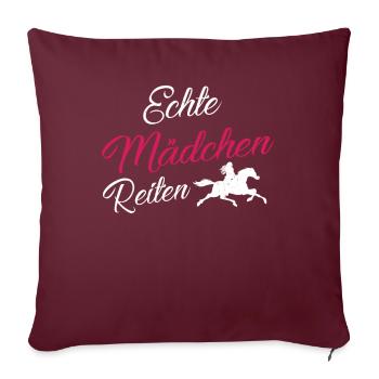 Echte Mädchen Reiten! - Sofakissenbezug 45 x 45 cm - Burgunderrot - Vorne