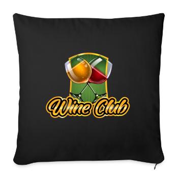 club de vin boisson spéciale - Housse de coussin décorative 45 x 45 cm - noir - Devant