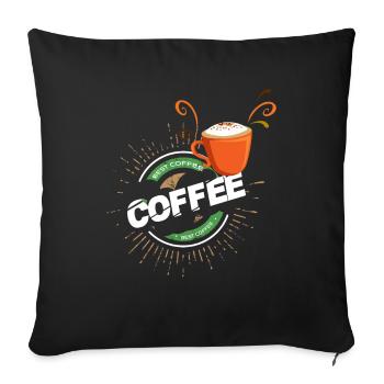 Amour café meilleur - Housse de coussin décorative 45 x 45 cm - noir - Devant