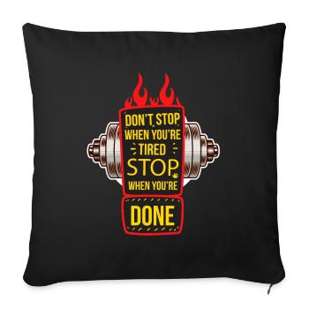 motivation sport gym fitness - Sofa pillowcase 17,3'' x 17,3'' (45 x 45 cm) - black - Front