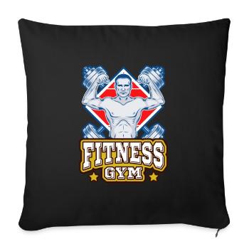 fitness gym motivation power - Sofa pillowcase 17,3'' x 17,3'' (45 x 45 cm) - black - Front