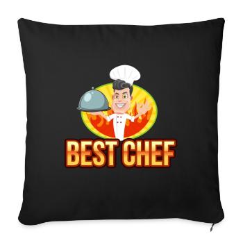Best chef coock worker job - Sofa pillowcase 17,3'' x 17,3'' (45 x 45 cm) - black - Front