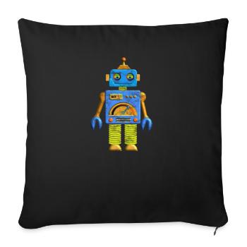 Hey Robot Robot Vintage - Housse de coussin décorative 45 x 45 cm - noir - Devant