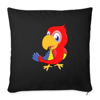 Parrot Feathers Ara Bird Birds Comic Parrot Bird - Sofa pillowcase 17,3'' x 17,3'' (45 x 45 cm) - black - Front