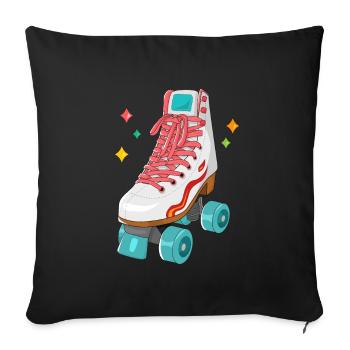 rollerskates retro rollschuhe - Sofakissenbezug 45 x 45 cm - Schwarz - Vorne