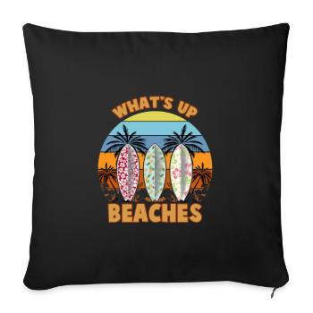 Surfing Whats Up Beaches Beach Party - Sofa pillowcase 17,3'' x 17,3'' (45 x 45 cm) - black - Front