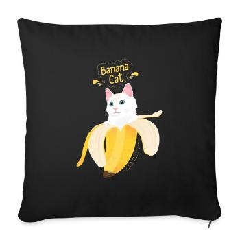 Cat banana cat sayings humor tomcat gift new - Sofa pillowcase 17,3'' x 17,3'' (45 x 45 cm) - black - Front