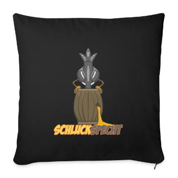 Schluckspecht Bierfass Saufen Specht Mallorca - Sofakissenbezug 45 x 45 cm - Schwarz - Vorne