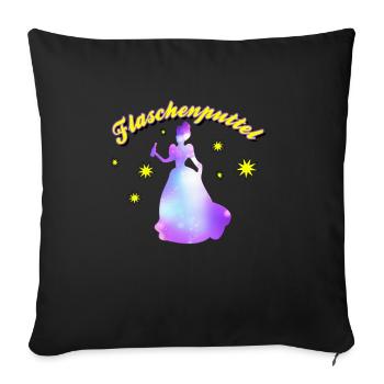 Bottle puttel bachelor party bachelorette - Sofa pillowcase 17,3'' x 17,3'' (45 x 45 cm) - black - Front