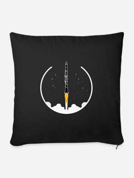Klarinette - Rakete, Geschenk, lustig Blasmusik - Sofakissenbezug 45 x 45 cm - Schwarz