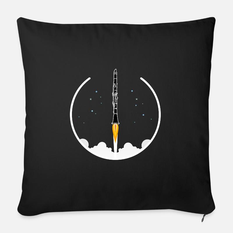 Klarinette - Rakete, Geschenk, lustig Blasmusik - Sofakissenbezug 45 x 45 cm - Schwarz