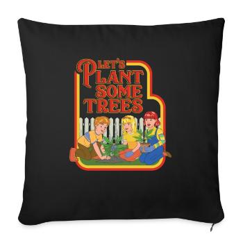 let's plant some trees - Sofa pillowcase 17,3'' x 17,3'' (45 x 45 cm) - black - Front