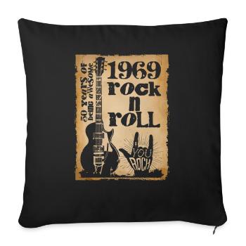 retro 1969 - Sofa pillowcase 17,3'' x 17,3'' (45 x 45 cm) - black - Front