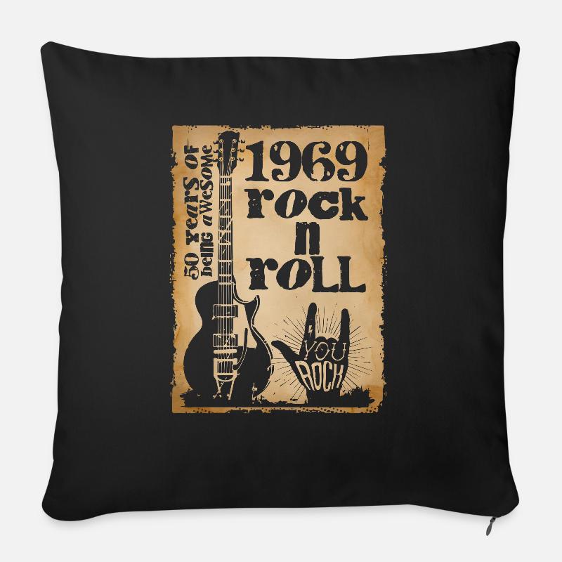 retro 1969 - Sofakissenbezug 45 x 45 cm - Schwarz