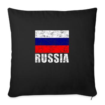 Drapeau russe - Housse de coussin décorative 45 x 45 cm - noir - Devant