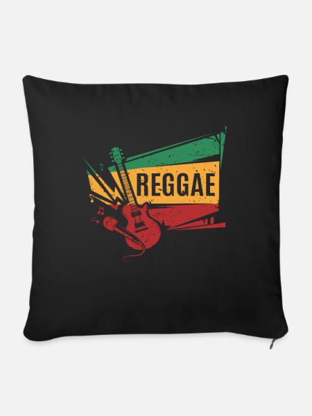 Reggae Guitar Reggaeton Reggaestyle Music - Sofakissenbezug 45 x 45 cm - Schwarz