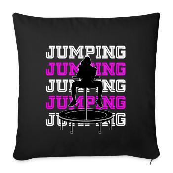 Jumping Trampoline Fitness Workout Trend Sport - Sofa pillowcase 17,3'' x 17,3'' (45 x 45 cm) - black - Front