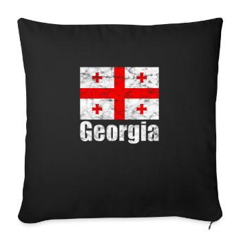Drapeau de la Géorgie - Housse de coussin décorative 45 x 45 cm - noir - Devant
