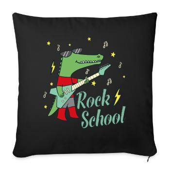 Rock School Back to School Back to School Gift Idea - Sofa pillowcase 17,3'' x 17,3'' (45 x 45 cm) - black - Front