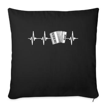 Accordion Accordion Heartbeat Music New Gift - Sofa pillowcase 17,3'' x 17,3'' (45 x 45 cm) - black - Front