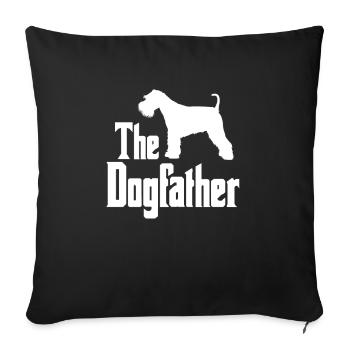 Le Dogfather, cadeau drôle de schnauzer miniature - Housse de coussin décorative 45 x 45 cm - noir - Devant