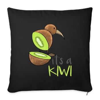 Kiwi Fruit Kiwi Bird - Sofa pillowcase 17,3'' x 17,3'' (45 x 45 cm) - black - Front