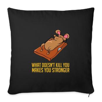 Ce qui ne te tue pas Fais-toi fort - Housse de coussin décorative 45 x 45 cm - noir - Devant