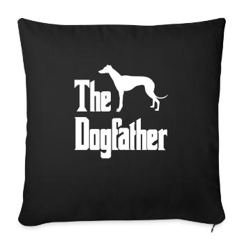 Le Dogfather, cadeau drôle de lévrier, chien - Housse de coussin décorative 45 x 45 cm - noir - Devant